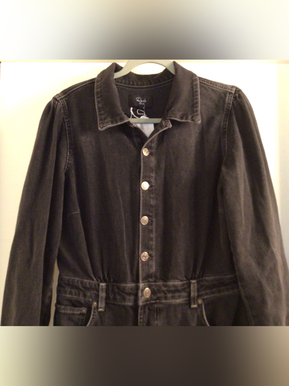 RAILS / Beverly - Washed Black Denim Midi Shirt Dress - Sz L - Picture 13 of 14